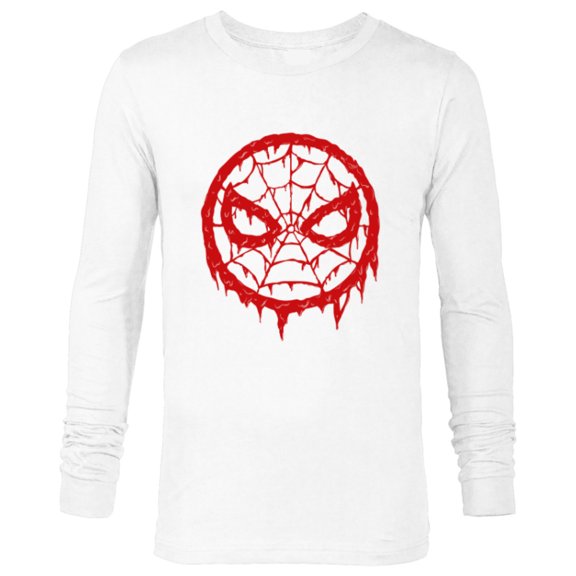 Marvel Spider-Man Mask Logo Melting Paint Drip - Long Sleeve T-Shirt for Men - Customized-White