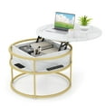 thumbnail image 2 of Costway 31.5" Lift Top Coffee Table with Hidden Compartment & Side Shelves for Living Room White, 2 of 10