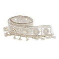 thumbnail image 2 of 1 Yard Lace Edge Ribbon 5cm Wide Tassel Fringe Edging mings Embroidered White, 2 of 6