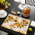 thumbnail image 4 of Leaf Newspaper Text Sunflower Pattern Summer Placemats Table Placemats Set Of 4-Linen Kitchen Washable Placemats Table Mats 11.8"x17.7" Non-Slip Heat Resistant, 4 of 6
