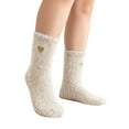 thumbnail image 5 of CYSFASHION Fuzzy Socks for Women Compression Cozy Winter Fashion Impact Trendy Fall Fashion Warmer Christmas Gifts Ankle Socks Beige, 5 of 7