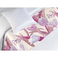 thumbnail image 3 of Vintage Tulips Bed Runner, Retro Inspired Delicate Aura Flowers Boho with Butterfly Art, Decorative Accent Bedding Scarf for Hotels Homes & Guest Rooms, Twin, Magenta Pale Lilac Cream, by Ambesonne, 3 of 3