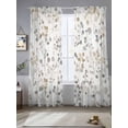 thumbnail image 2 of Grey Brown Botanical Sheer Curtains 84 Inch Length 2 Panels Set, Summer Leaf Watercolor Voile Window Treatment Rod Pocket Curtains Sheers Drapes for Bedroom/Living Room/Kitchen 52"x84"x2, 2 of 7