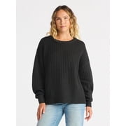 Time and Tru Women's and Women’s Plus Textured Stitch Sweater, Midweight, Sizes XS-4X