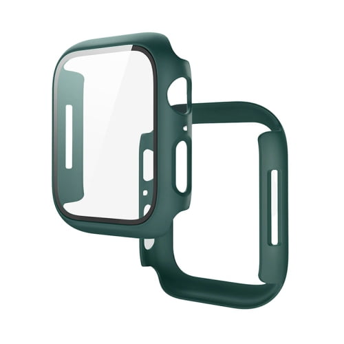 Case for Apple Watch Series 9/8/7/SE 2 45mm All-Around Screen Protector Case, Tempered Glass Screen Protector Case Ultra-Thin for iWatch 45mm Protection Cover - Green