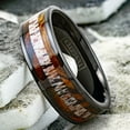 thumbnail image 4 of Tungsten Rings for Men Wedding Bands for Him Womens Wedding Bands for Her 6mm Bocote Wood and Deer Antler Wedding Band, 4 of 10