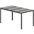 thumbnail image 1 of 59" Outdoor Dining Table for 4-6 People, Grey Wood-Effect PSPC Plastic Top with Rust-Resistant Galvanized Steel Frame, Rectangular Patio Table for Garden, Deck, and Porch, 1 of 7