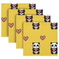 thumbnail image 2 of 20"x20" Satin Dinner Napkin Panda Cartoon with Heart Pattern Table Napkins for Wedding Birthday Restaurant Party Tableware Decoration 4 Pack, 2 of 6