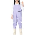 thumbnail image 3 of Bovxnpu Toddler Boys Girls Pants, Boys Girls Waterproof Pants Rain Pants Romper Jumpsuit Rainwear, Boys And Girls' PVC Fishing Clothes Sea Going Waterproof Clothes, 3 of 6