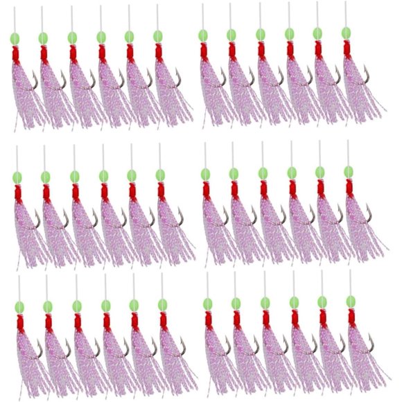 Huggegwe Gréements de Pêche Pré-Noués en Acier à Haute Teneur en Carbone Hameçons Colorés 36 Pcs Hameçon CJB91-96796