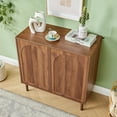 thumbnail image 4 of LEFHDA 31.5" Fluted Sideboard Buffet Cabinet with 2 Doors & Adjustable Shelves, Mid-Century Modern Wood Storage Cabinet with Arched Profile for Dining Room, Kitchen, Living Room, Hallway, 4 of 9