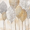 thumbnail image 5 of Cosmoliving by Cosmpolitan Contemporary Gold/Silver Leaves Canvas Framed Wall Art, 55"W x 27"H, 5 of 13