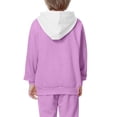 thumbnail image 4 of Abcomgle Hoodie for Girls 10-12 Oversized Colorblock Hooded Sweatshirts for Teen Girls Oversized Long Sleeve Girls Pullover Top Aesthetic Fall Sweaters for Girls 10-12 with Pocket,13-14 Years Saffron, 4 of 4
