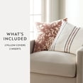thumbnail image 3 of Noble Linens 2-Pack Decor Throw Pillows Floral Terracotta and Yarn-Dyed Framed Stripe, 3 of 4