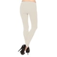 thumbnail image 3 of Vivian's Fashions Extra Long Leggings - Cotton, Misses Size (Ivory, 1X), 3 of 3