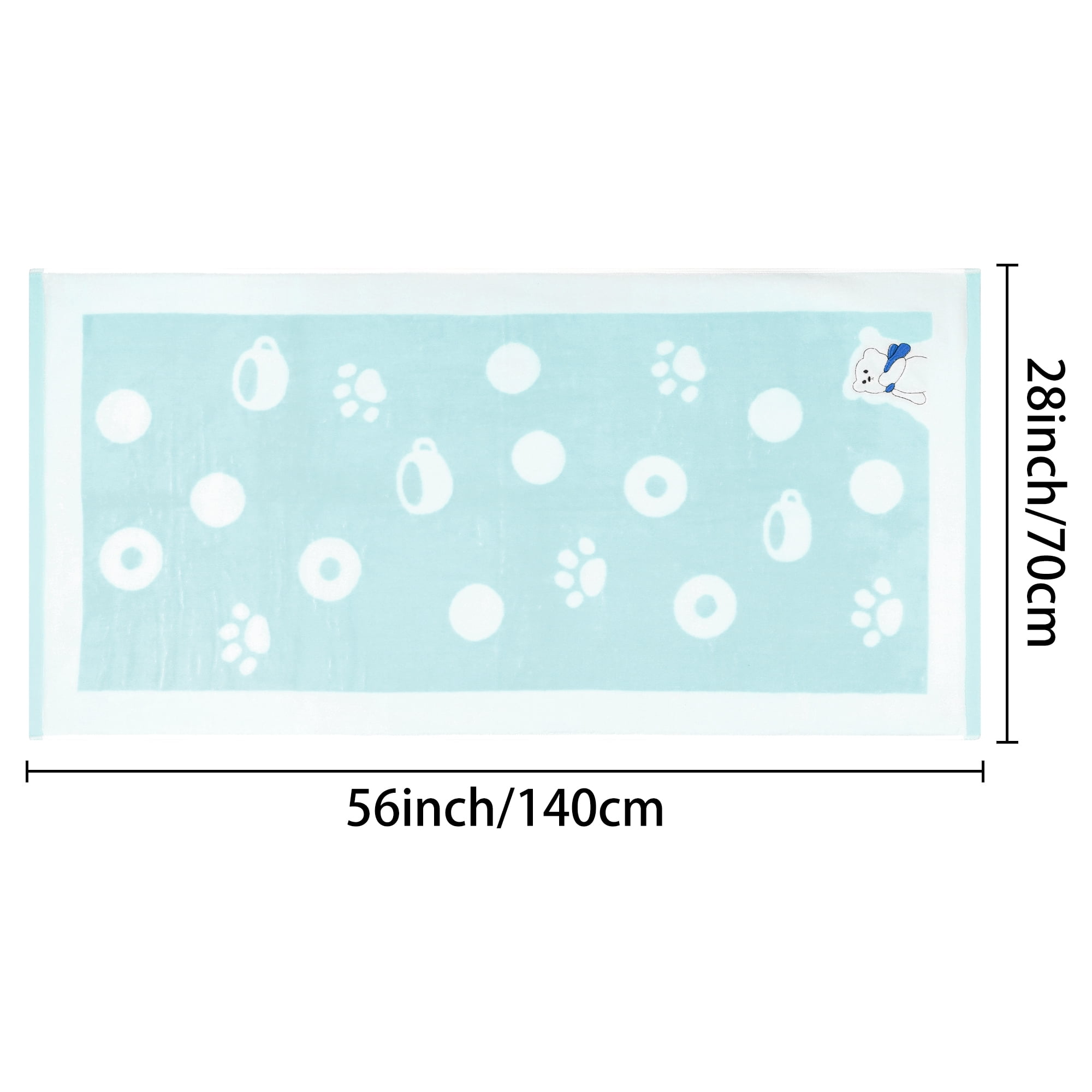 Unique Bargains 100% Cotton 2 Pack Solid Bath Towels Quick Dry and Absorbent Blue Bear