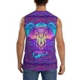 thumbnail image 4 of Uemuo Elephant in Tribal Style Pattern Men's Sleeveless T-Shirt,Muscle Athletic Tank Top, Moisture-wicking Quick-dry Breathable Classic Tee Top for Gym Run Outdoor Sports-Medium, 4 of 8