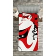 thumbnail image 3 of Ambesonne Kabuki Quilted Bedspread Set 2 Pcs, Drama Face, Twin Size, Vermilion Black, 3 of 3