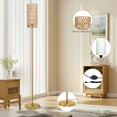 thumbnail image 3 of Floor Lamp for Living Room Farmhouse Rattan Floor lamp Modern Standing lamp with HandWorked Rattan Shade Tall Lamp with Foot Switch, 3 of 7
