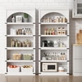 thumbnail image 3 of Arched Bookcase 5 Tier Bookshelf 68.7inch Tall Bookcase Farmhouse Curved Storage Rack Wooden Bookshelves for Home Office, Living Room, 3 of 6