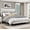 Oak, variant on HMYG Queen Contemporary Bed with Line Pattern Headboard, Gray Oak