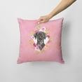 thumbnail image 2 of Carolines Treasures CK4261PW1414 Black Labrador Pink Flowers Fabric Decorative Pillow  14Hx14W multicolor, 2 of 4