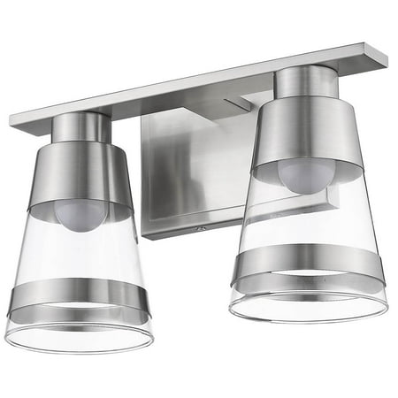 

2-Light Coastal Vanity in Brushed Nickel Finish