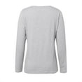 thumbnail image 5 of Shwomsmer Womens T Shirts Ladies' New V Neck Long Sleeve Solid Color Casual T Shirt Long Sleeves, 5 of 6