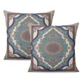 thumbnail image 1 of Stylish Green Boho Throw Pillow Covers - Monaco Rug Carpet Design, 20x20 inch, Set of 2, 1 of 7