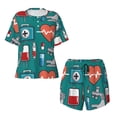 thumbnail image 4 of Picia Medical Elements Pajamas Sets for Women Soft Short-Sleeved Pjs with Lounge Shorts Two Piece Sleepwear-Small, 4 of 9