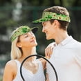 thumbnail image 5 of Balery Avocado Green Striped Sport Wear Athletic Visor Sun Sports Visor Hat Visor Adjustable Cap for Women and Men (One Size), 5 of 8