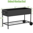 thumbnail image 3 of Yacona Metal Raised Garden Bed with Wheels, Outdoor Planter Boxes for Vegetables and Flowers, 51×26×32in, Black, 3 of 7