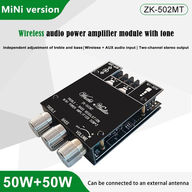 ZK-502MT 2x50W 2.0 Canales Subwoofer Amplificador Tablero Módulos de altavoces estéreo