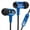 Blue, variant on GOgroove AudiOHM RNF Rasta Earbud Headphones with Handsfree Mic and Replaceable In-Ear Gels for Smartphones , Tablets , MP3 Players and More