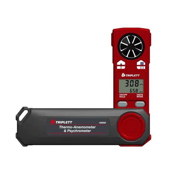 Triplett Anemometer, 216 to 3,936fpm, 122 to 122F AM250