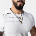 thumbnail image 5 of SERASAR Leather Necklace for Men "Wolf" with Stainless steel Pendant and Magnetic Closure, Gold 60cm, incliding Gift box, 5 of 8