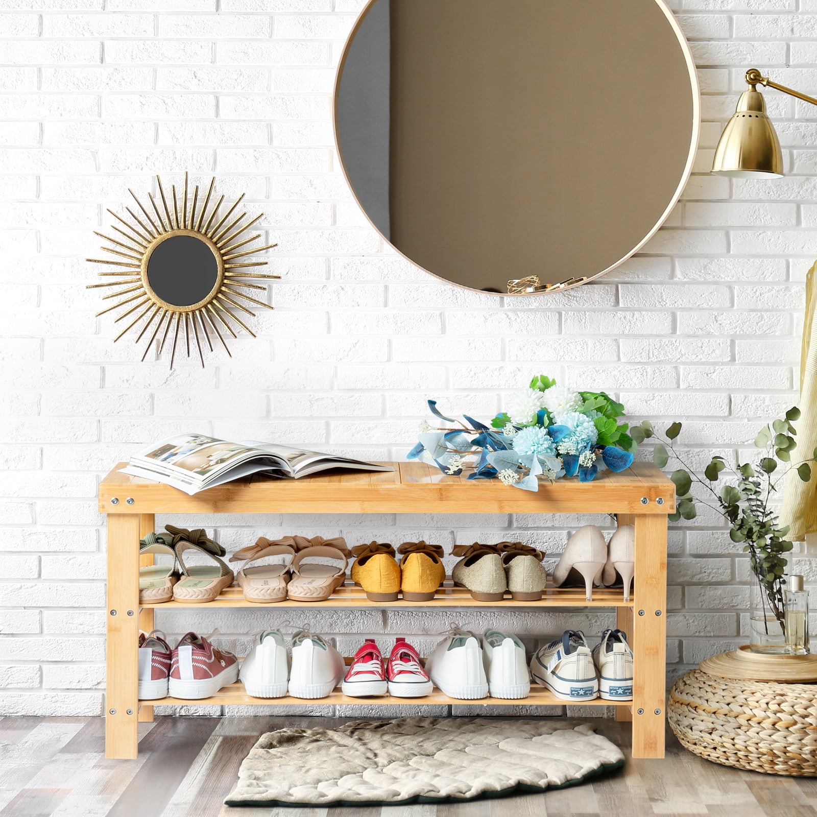 Shoe bench bamboo shop