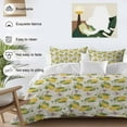 thumbnail image 3 of Yellow Lemon Bedding Duvet Cover Set Full Size 4 Pieces Pink Flower Leaf Pastoral Vintage Linen Bedding Set with Zipper Closure, 1 Comforter Cover 86x86 Inches 1 Flat Sheet & 2 Pillow Cases, 3 of 7