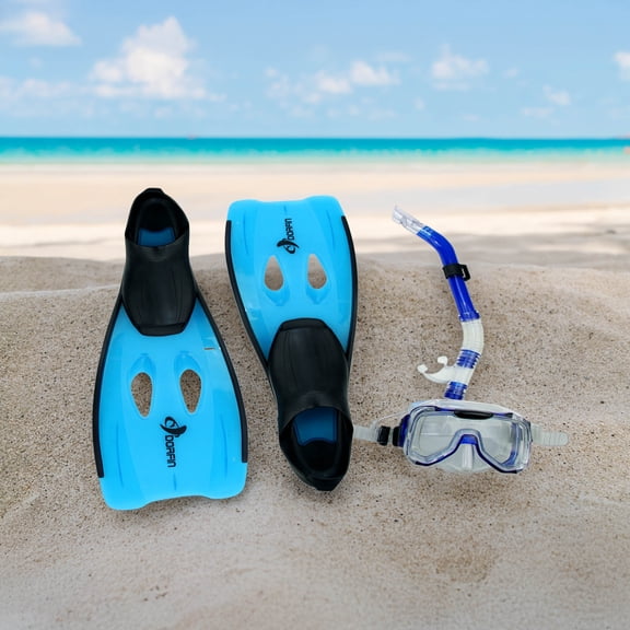 Pool Master 3pc Kona Adult Pro Silicone Swimming Pool Scuba and Snorkeling Set - Medium - Blue