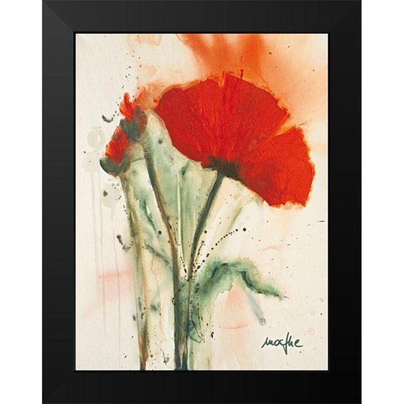 Marthe 12x14 Black Modern Framed Museum Art Print Titled - Mohnblumenstrauss II