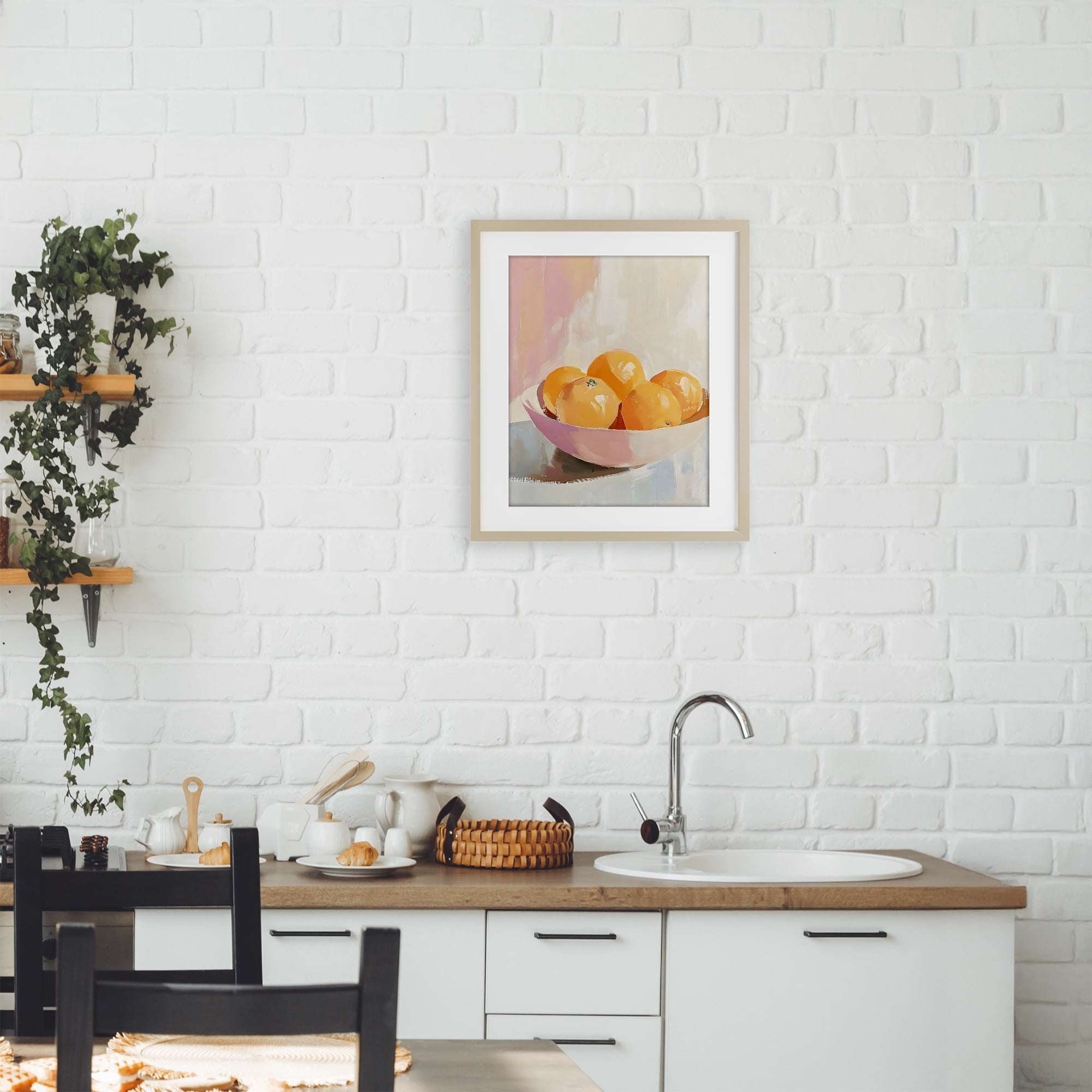 Stupell Industries Pastel Bowl of Oranges Birch Framed Print Under Glass, design by The Prints Vibe
