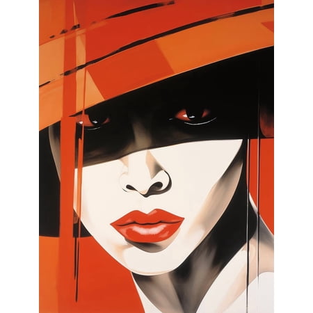 DIY Stamped Cross Stitch Kits for Beginners Easy Abstract African Woman Wear Red Hat 11CT Needlepoint Embroidery Counted Cross Stitch Kits Art Craft Wall Decoration and Gift 40x50cm(4)