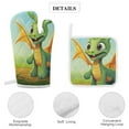 thumbnail image 4 of Cute Dragon Baby Oven Mitt And Pot Holder Set Oven Glove for Kitchen Baking Cooking Grilling, 4 of 6