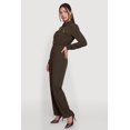 thumbnail image 2 of Women's Crepe Knit Long Sleeve Button Front Jumpsuit, 2 of 3