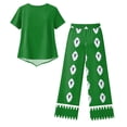 thumbnail image 4 of Capri Sets Women 2 Piece Outfits Casual Wide Leg Crop Pants and Top Matching Set Summer Holidays Beach Clothes, 4 of 4