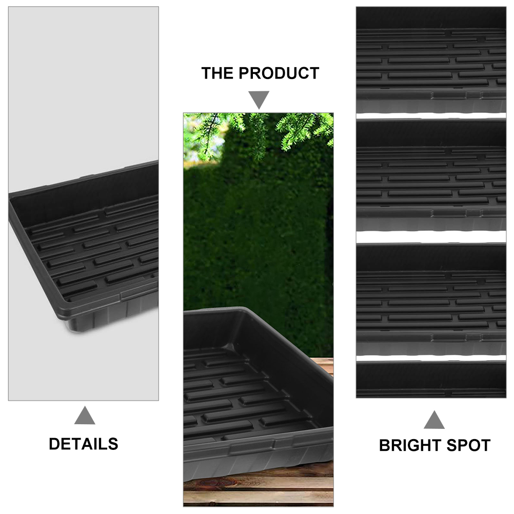 Baluue 2-Pack Black Starter Trays for Home Gardening, Plant Growing Kit for Seed Germination and Propagation