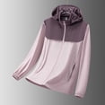 thumbnail image 3 of Tqyyweavej Women's Plus UPF 50+ Lightweight Athletic Jacket Sun Protection Zip Up Hoodies Oversize Color Block Pocketed Shirts for Hiking, 3 of 6