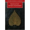 Critique of Judgement, Used [Paperback]