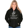 thumbnail image 4 of I Shoot People Camera Photography Pun Zip Up Hoodie Men's Women's Brisco Brands S, 4 of 6