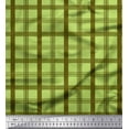 thumbnail image 1 of Soimoi Green Heavy Canvas Fabric Check Check Printed Fabric 1 Yard 58 Inch Wide, 1 of 5